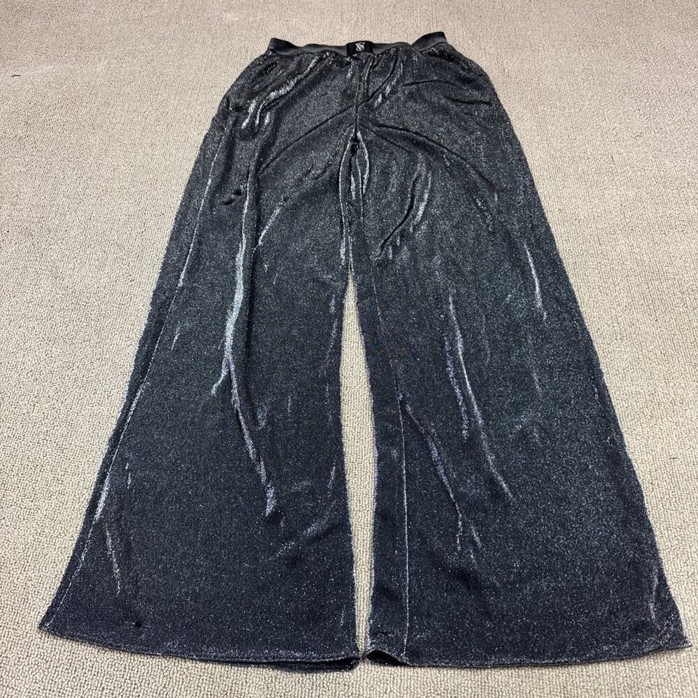 Victoria’s Secret Sleep Pants Black Shimmer Elastic Waist Women’s Size XS